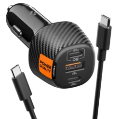 Spigen Ładowarki-ŁADOWARKA SAMOCHODOWA ESSENTIAL EV1133 3-PORTOWA 113W CZARNA