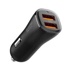 Spigen Ładowarki-ŁADOWARKA SAMOCHODOWA ESSENTIAL EV302 2-PORT CAR CHARGER 30W CZARNA