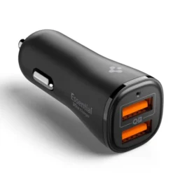 Spigen Ładowarki-ŁADOWARKA SAMOCHODOWA ESSENTIAL EV302 2-PORT CAR CHARGER 30W CZARNA