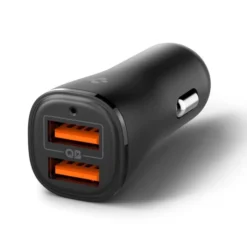 Spigen Ładowarki-ŁADOWARKA SAMOCHODOWA ESSENTIAL EV302 2-PORT CAR CHARGER 30W CZARNA