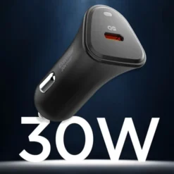 Spigen Ładowarki-ŁADOWARKA SAMOCHODOWA ESSENTIAL EV301 1-PORT CAR CHARGER 30W BLACK