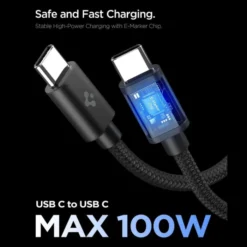 Spigen Ładowarki|Kable-ŁADOWARKA SIECIOWA EE451EU ESSENTIAL 1-PORT 45W Z KABLEM USB-C CZARNA