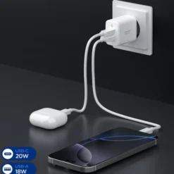 Spigen Ładowarki-ŁADOWARKA SIECIOWA ESSENTIAL EE202EU 2-PORTOWA 20W BIAŁA