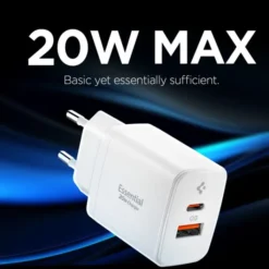 Spigen Ładowarki-ŁADOWARKA SIECIOWA ESSENTIAL EE202EU 2-PORTOWA 20W BIAŁA