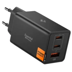 Spigen Ładowarki-ŁADOWARKA SIECIOWA ESSENTIAL EE673EU 3-PORTOWA 67W CZARNA