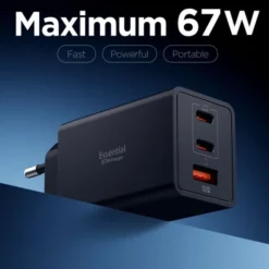 Spigen Ładowarki-ŁADOWARKA SIECIOWA ESSENTIAL EE673EU 3-PORTOWA 67W CZARNA