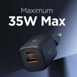 Spigen Ładowarki-ŁADOWARKA SIECIOWA ESSENTIAL EE352EU 2-PORTOWA 35W CZARNA