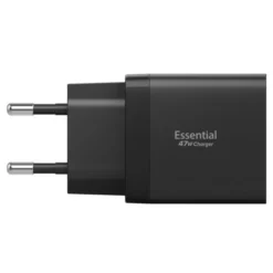 Spigen Ładowarki-ŁADOWARKA SIECIOWA ESSENTIAL EE472EU 2-PORTOWA 47W CZARNA
