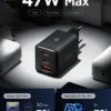 Spigen Ładowarki-ŁADOWARKA SIECIOWA ESSENTIAL 47W USB-C USB-A EE473EU CZARNA