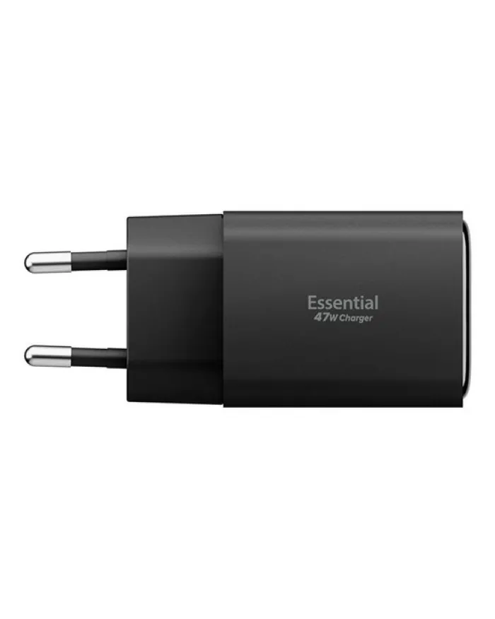 Spigen Ładowarki-ŁADOWARKA SIECIOWA ESSENTIAL 47W USB-C USB-A EE473EU CZARNA