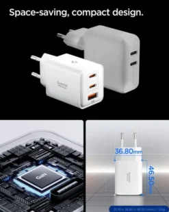 Spigen Ładowarki-ŁADOWARKA SIECIOWA USB-C USB-A ESSENTIAL 47W EE473EU BIAŁA