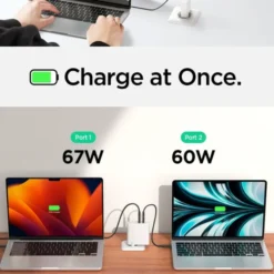Spigen Ładowarki-ŁADOWARKA ARCSTATION PRO GAN-1402 2-PORT NETWORK CHARGER 140W WHITE