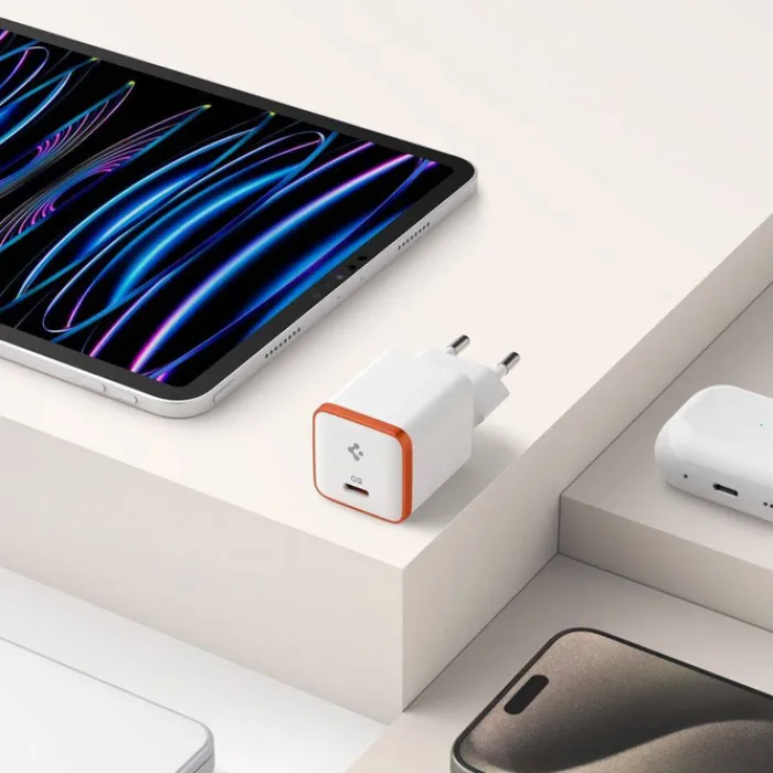 Spigen Ładowarki-ŁADOWARKA EE301EU ARCSTATION ESSENTIAL CHARGER 30W WHITE
