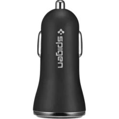 Spigen Ładowarki-Ładowarka F27qc Qc3.0 2-port Car Charger Black Czarna