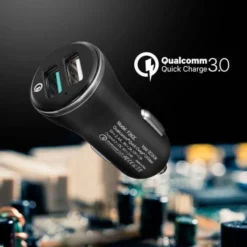 Spigen Ładowarki-Ładowarka F27qc Qc3.0 2-port Car Charger Black Czarna