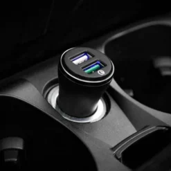 Spigen Ładowarki-Ładowarka F27qc Qc3.0 2-port Car Charger Black Czarna