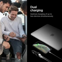 Spigen Ładowarki-Ładowarka STEADIBOOST F31QC 2-PORT CAR CHARGER PD27W/QC3.0 BLACK