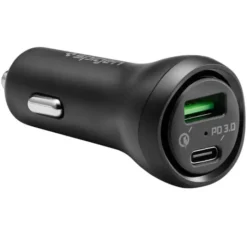 Spigen Ładowarki-Ładowarka STEADIBOOST F31QC 2-PORT CAR CHARGER PD27W/QC3.0 BLACK
