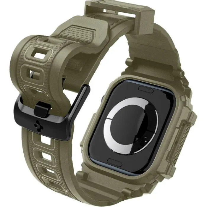 Spigen Apple Watch 11 46Mm|Apple Watch 10 46Mm-BRANSOLETA RUGGED ARMOR ”PRO” APPLE WATCH 10 (46 MM) VINTAGE KHAKI
