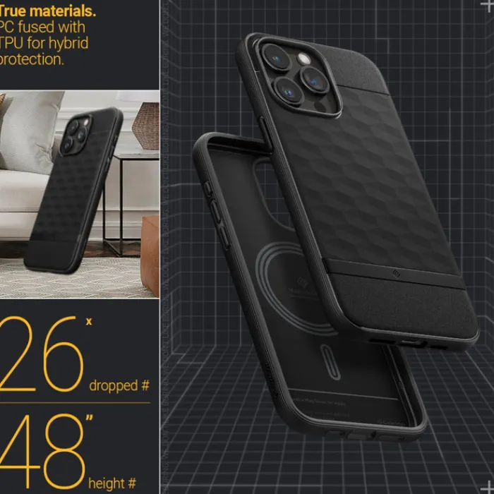 Spigen Iphone 15 Pro|Iphone 15 Pro-Etui Caseology Parallax Mag Magsafe iPhone 15 Pro Matte Black Case