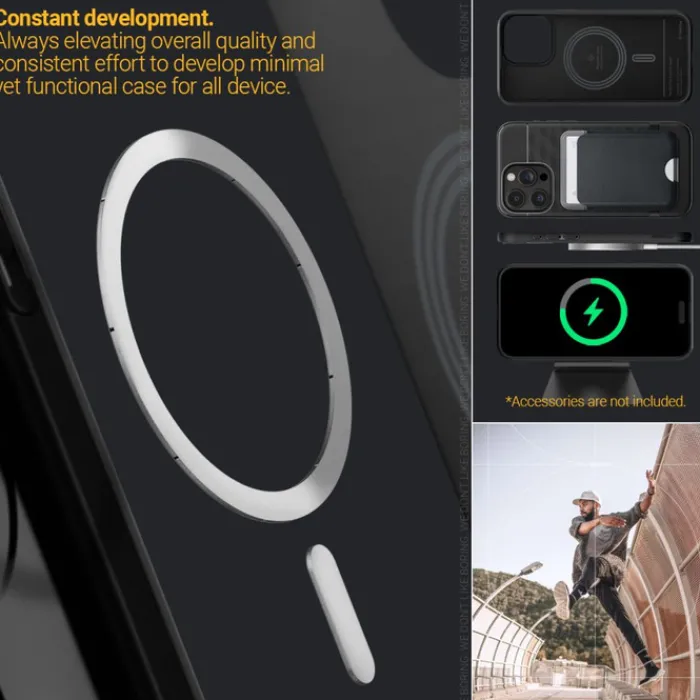 Spigen Iphone 15 Pro|Iphone 15 Pro-Etui Caseology Parallax Mag Magsafe iPhone 15 Pro Matte Black Case