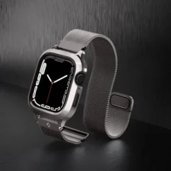 Spigen Apple Watch Se 44Mm|Apple Watch 9 45Mm-Etui i Pasek Metal Fit Pro Apple Watch SE 4 5 6 7 8 9 44 / 45 mm Grafitowe