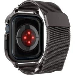 Spigen Apple Watch Se 44Mm|Apple Watch 9 45Mm-Etui i Pasek Metal Fit Pro Apple Watch SE 4 5 6 7 8 9 44 / 45 mm Grafitowe