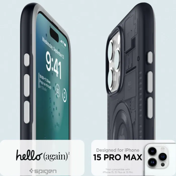 Spigen Iphone 15 Pro Max|Iphone 15 Pro Max-Etui iPhone 15 Pro Max Classic C1 Mag Magsafe Graphite Case