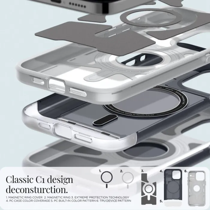 Spigen Iphone 15 Pro Max|Iphone 15 Pro Max-Etui iPhone 15 Pro Max Classic C1 Mag Magsafe Graphite Case