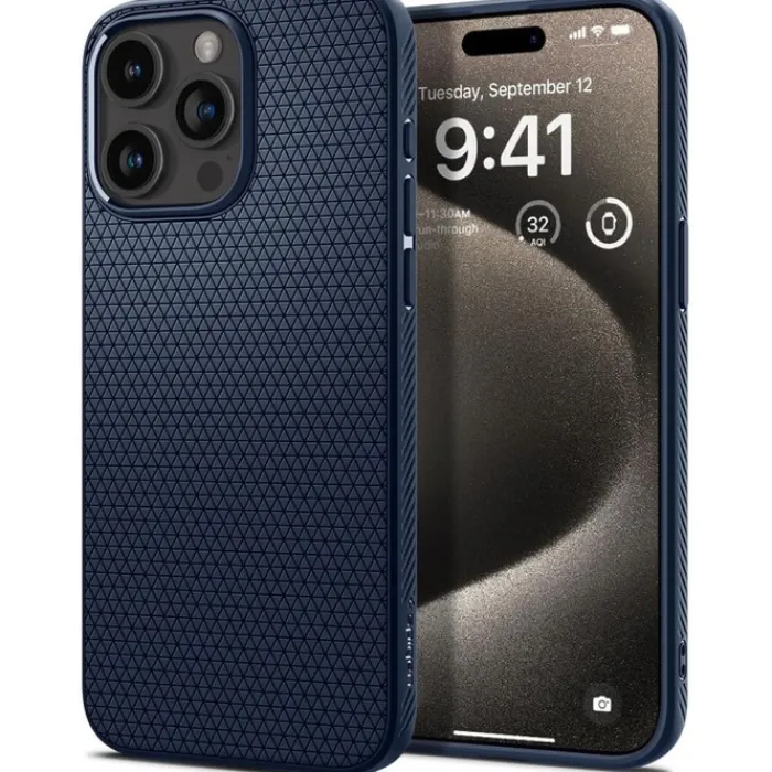 Spigen Iphone 15 Pro Max|Apple-Etui iPhone 15 Pro Max Liquid Air Navy Blue Case