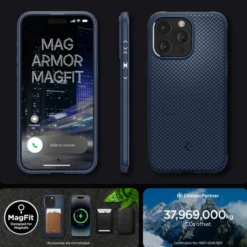 Spigen Iphone 15 Pro Max|Iphone 15 Pro Max-Etui iPhone 15 Pro Max Mag Armor Magsafe Navy Blue Case