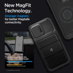 Spigen Iphone 15 Pro Max|Iphone 15 Pro Max-Etui iPhone 15 Pro Max Optik Armor Mag Magsafe Black Case