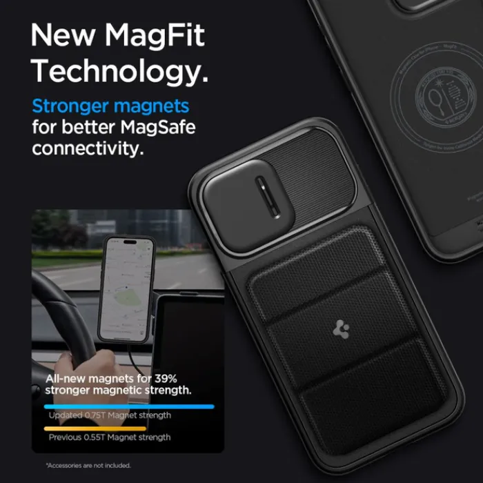 Spigen Iphone 15 Pro Max|Iphone 15 Pro Max-Etui iPhone 15 Pro Max Optik Armor Mag Magsafe Black Case