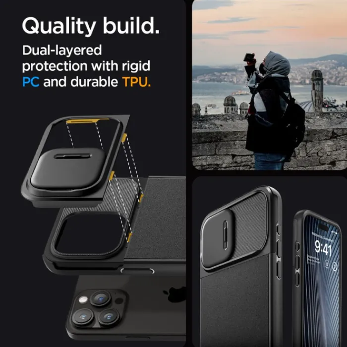 Spigen Iphone 15 Pro Max|Iphone 15 Pro Max-Etui iPhone 15 Pro Max Optik Armor Mag Magsafe Black Case