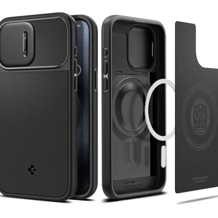 Spigen Iphone 15 Pro Max|Iphone 15 Pro Max-Etui iPhone 15 Pro Max Optik Armor Mag Magsafe Black Case