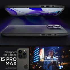 Spigen Iphone 15 Pro Max|Apple-Etui iPhone 15 Pro Max Thin Fit Black Case