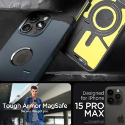 Spigen Iphone 15 Pro Max|Iphone 15 Pro Max-Etui iPhone 15 Pro Max Tough Armor Mag Magsafe Metal Slate