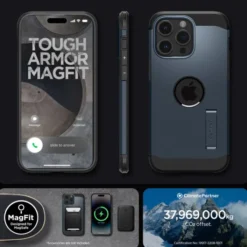 Spigen Iphone 15 Pro Max|Iphone 15 Pro Max-Etui iPhone 15 Pro Max Tough Armor Mag Magsafe Metal Slate