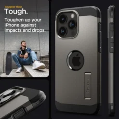 Spigen Iphone 15 Pro Max|Iphone 15 Pro Max-Etui iPhone 15 Pro Max Tough Armor Mag Magsafe Gunmetal