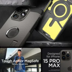 Spigen Iphone 15 Pro Max|Iphone 15 Pro Max-Etui iPhone 15 Pro Max Tough Armor Mag Magsafe Gunmetal