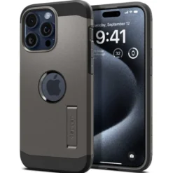 Spigen Iphone 15 Pro Max|Iphone 15 Pro Max-Etui iPhone 15 Pro Max Tough Armor Mag Magsafe Gunmetal