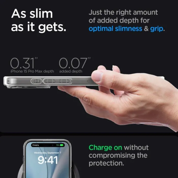 Spigen Iphone 15 Pro Max|Iphone 15 Pro Max-Etui iPhone 15 Pro Max Ultra Hybrid Mag Magsafe Graphite Case