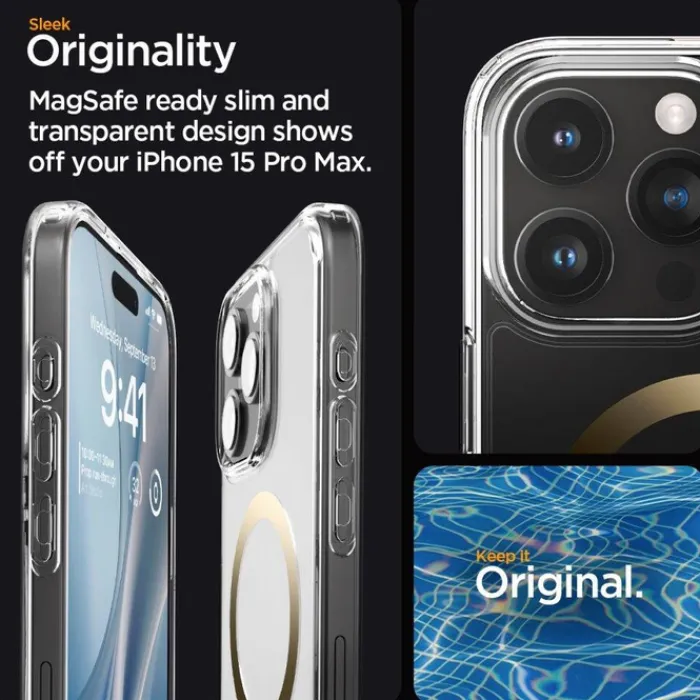 Spigen Iphone 15 Pro Max|Iphone 15 Pro Max-Etui iPhone 15 Pro Max Ultra Hybrid Mag Magsafe Gold Case