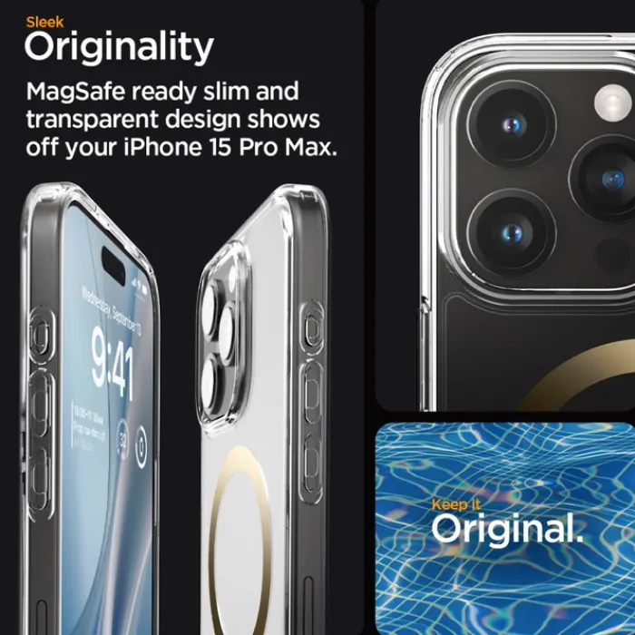 Spigen Iphone 15 Pro Max|Iphone 15 Pro Max-Etui iPhone 15 Pro Max Ultra Hybrid Mag Magsafe Gold Case