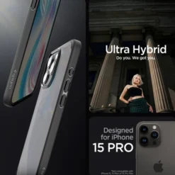 Spigen Iphone 15 Pro Max|Apple-Etui iPhone 15 Pro Max Ultra Hybrid Frost Black Case