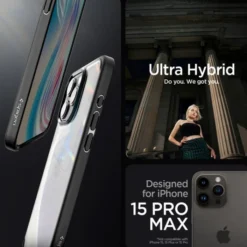 Spigen Iphone 15 Pro Max|Apple-Etui iPhone 15 Pro Max Ultra Hybrid Matte Black Case