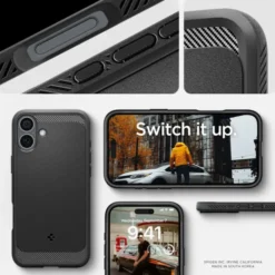 Spigen Iphone 16|Apple-Etui iPhone 16 Rugged Armor Mag Magsafe Matte Black
