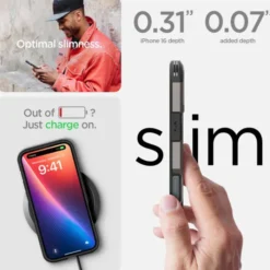 Spigen Iphone 16|Apple-Etui iPhone 16 Tough Armor Mag Magsafe Gunmetal