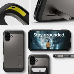 Spigen Iphone 16|Apple-Etui iPhone 16 Tough Armor Mag Magsafe Gunmetal
