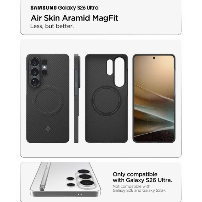 Spigen Samsung|Galaxy S26 Ultra-ETUI AIRSKIN ARAMID MAG SAMSUNG GALAXY S26 ULTRA MAGSAFE CZARNE